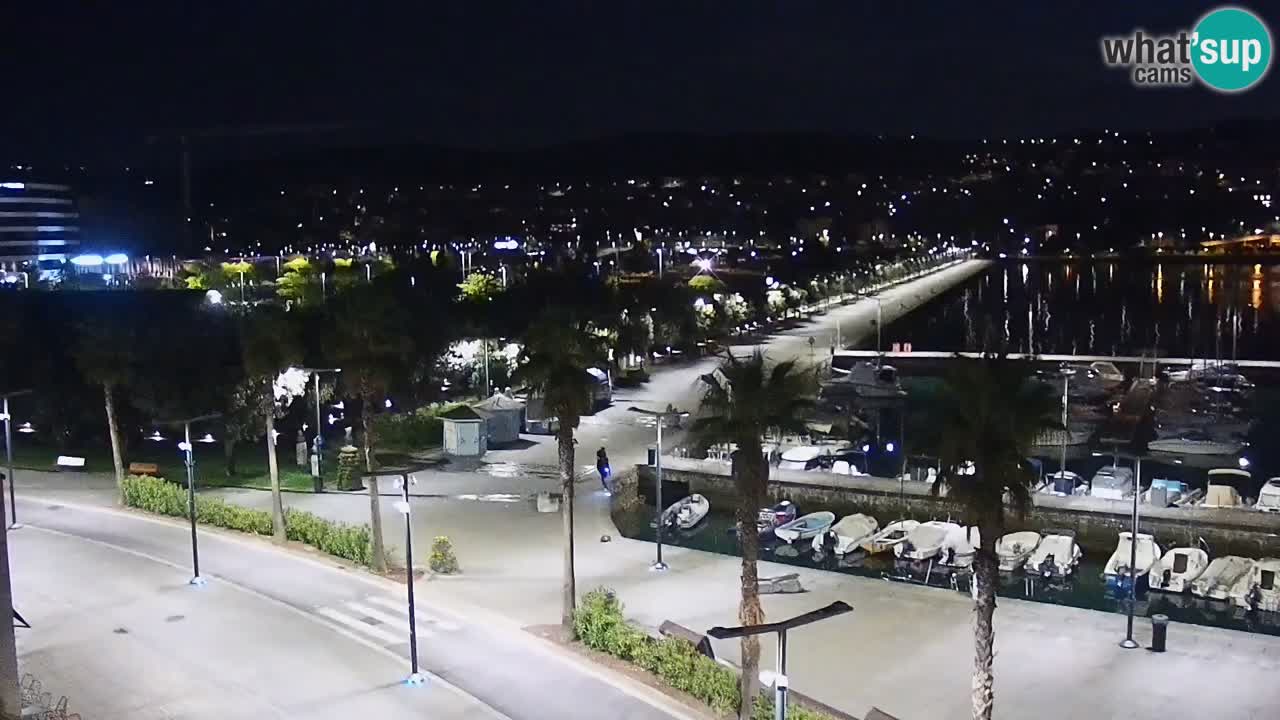 Webcam Koper – Panorama des Jachthafens und der Promenade vom Hotel Grand Koper