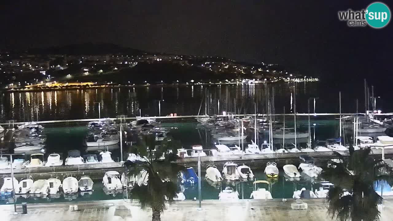 Webcam Koper – Panorama of the marina and promenade from the Grand Hotel Koper