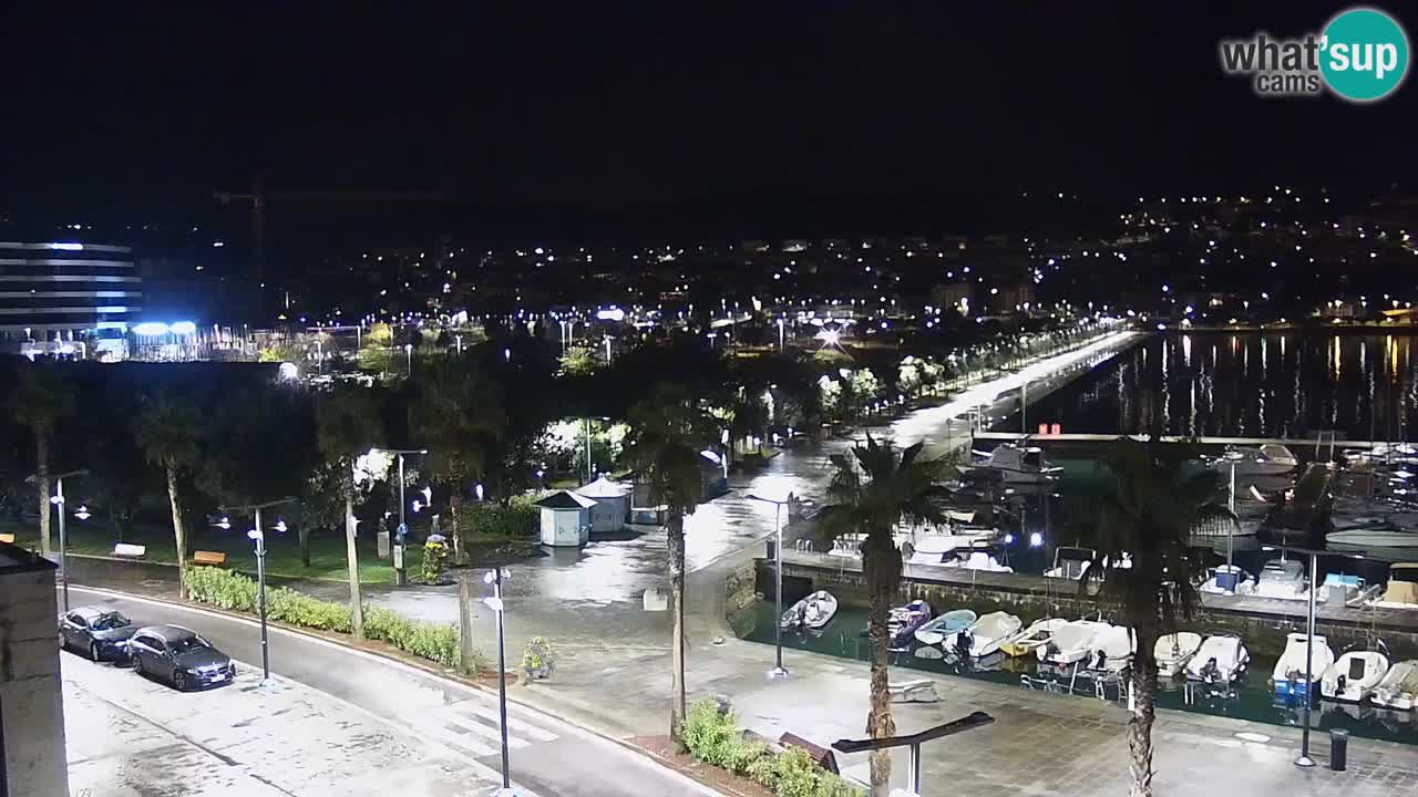 Webcam Koper – Panorama des Jachthafens und der Promenade vom Hotel Grand Koper