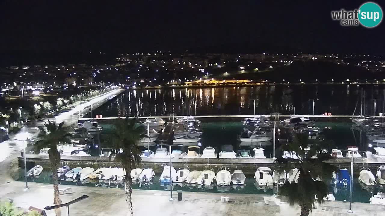 Webcam Koper – Panorama des Jachthafens und der Promenade vom Hotel Grand Koper