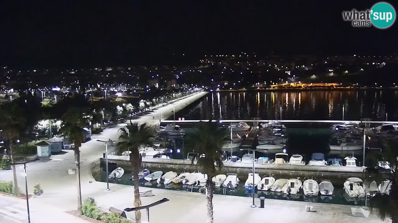Webcam Koper – Panorama of the marina and promenade from the Grand Hotel Koper