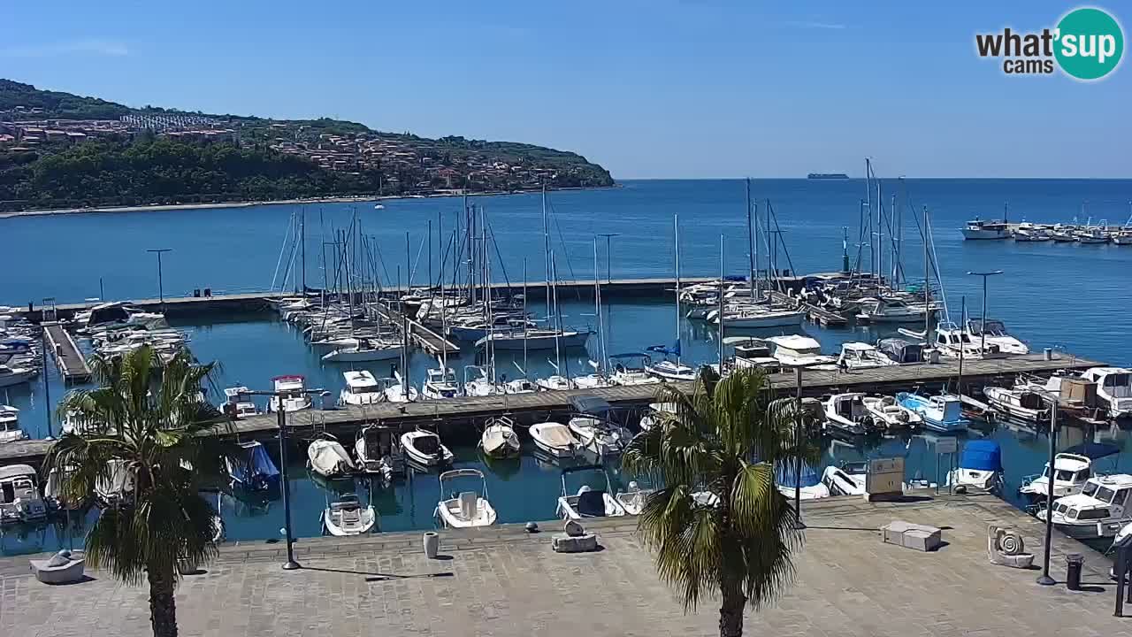 Webcam Koper – Panorama de la marina et de la promenade depuis le Grand Hotel Koper