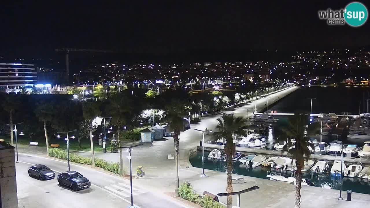 Webcam Koper – Panorama des Jachthafens und der Promenade vom Hotel Grand Koper
