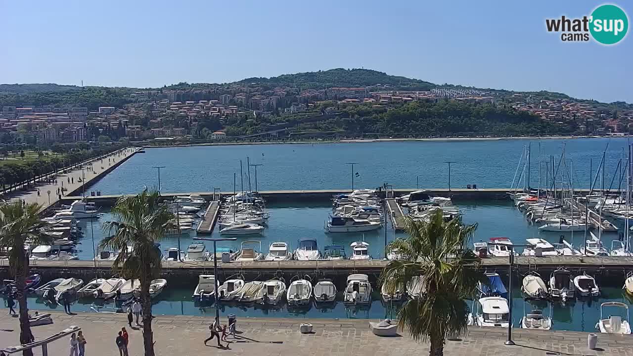 Webcam Koper – Panorama de la marina et de la promenade depuis le Grand Hotel Koper