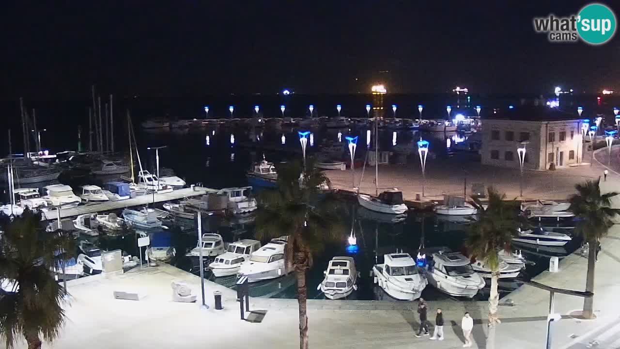 Webcam Koper – Panorama of the marina and promenade from the Grand Hotel Koper