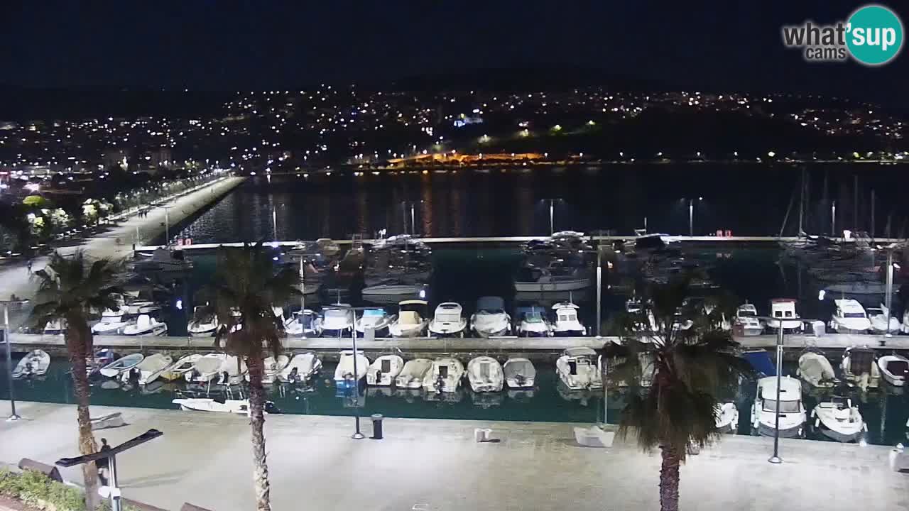 Webcam Koper – Panorama of the marina and promenade from the Grand Hotel Koper