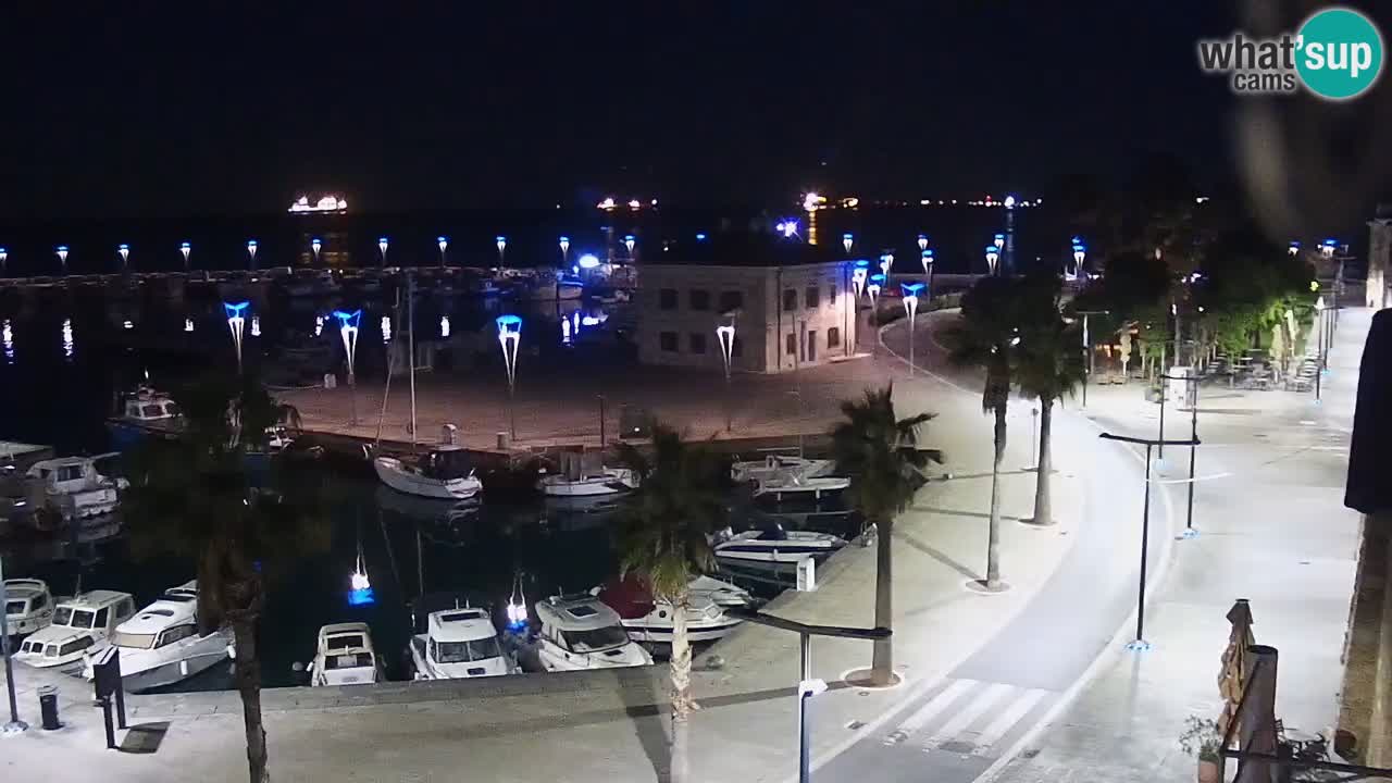 Webcam Koper – Panorama des Jachthafens und der Promenade vom Hotel Grand Koper