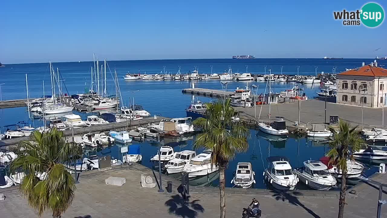 Webcam Koper – Panorama de la marina et de la promenade depuis le Grand Hotel Koper