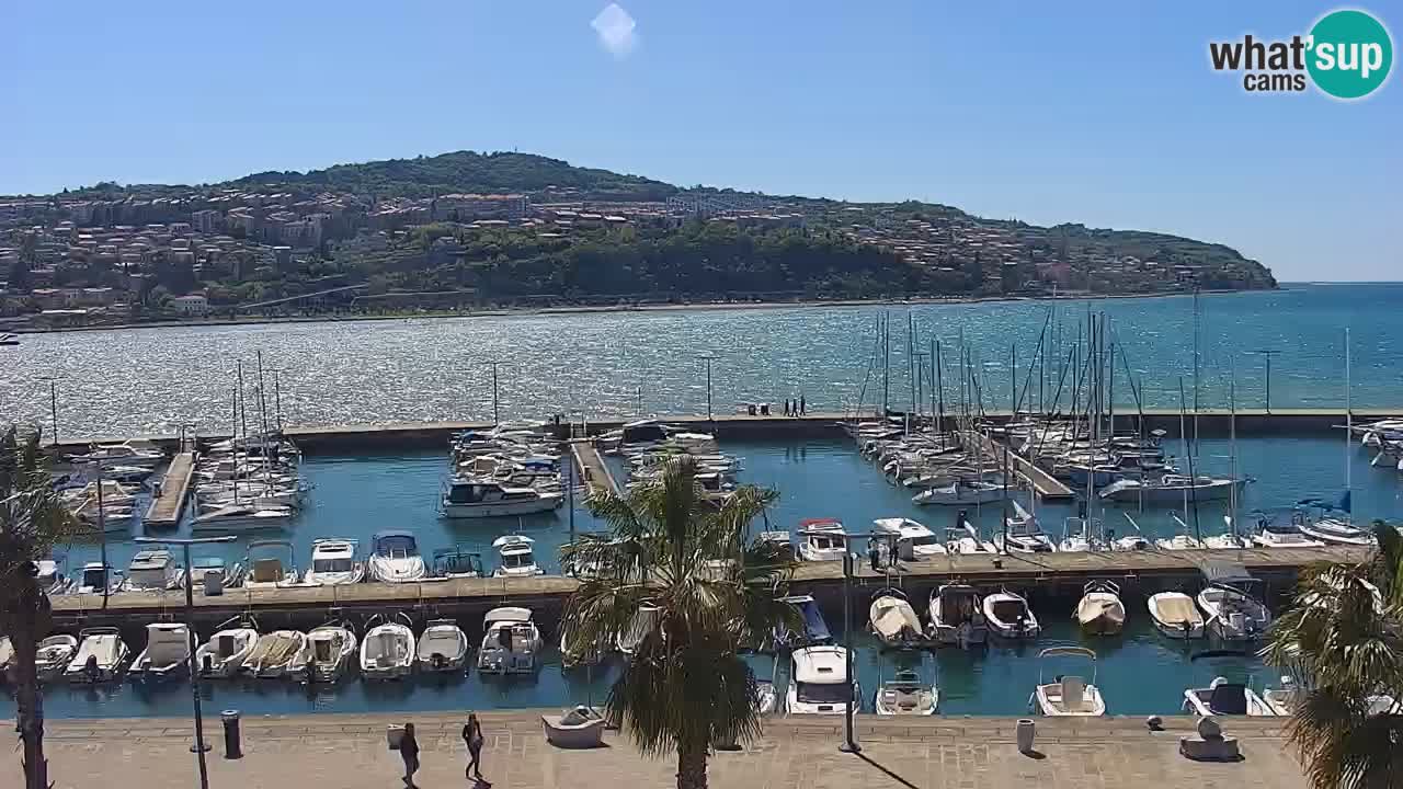 Webcam Koper – Panorama de la marina et de la promenade depuis le Grand Hotel Koper
