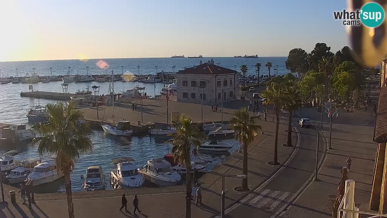 Spletna kamera Koper – Panorama na marino in promenado s Hotela Grand Koper
