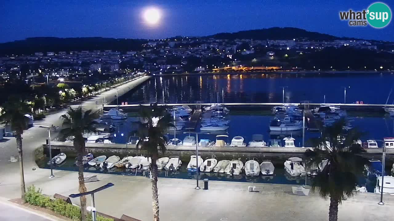 Webcam Koper – Panorama of the marina and promenade from the Grand Hotel Koper