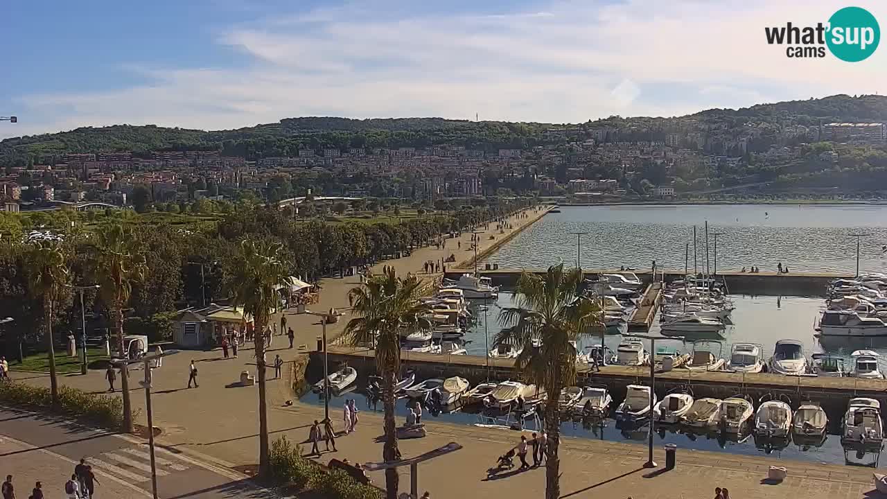 Webcam Koper – Panorama de la marina et de la promenade depuis le Grand Hotel Koper