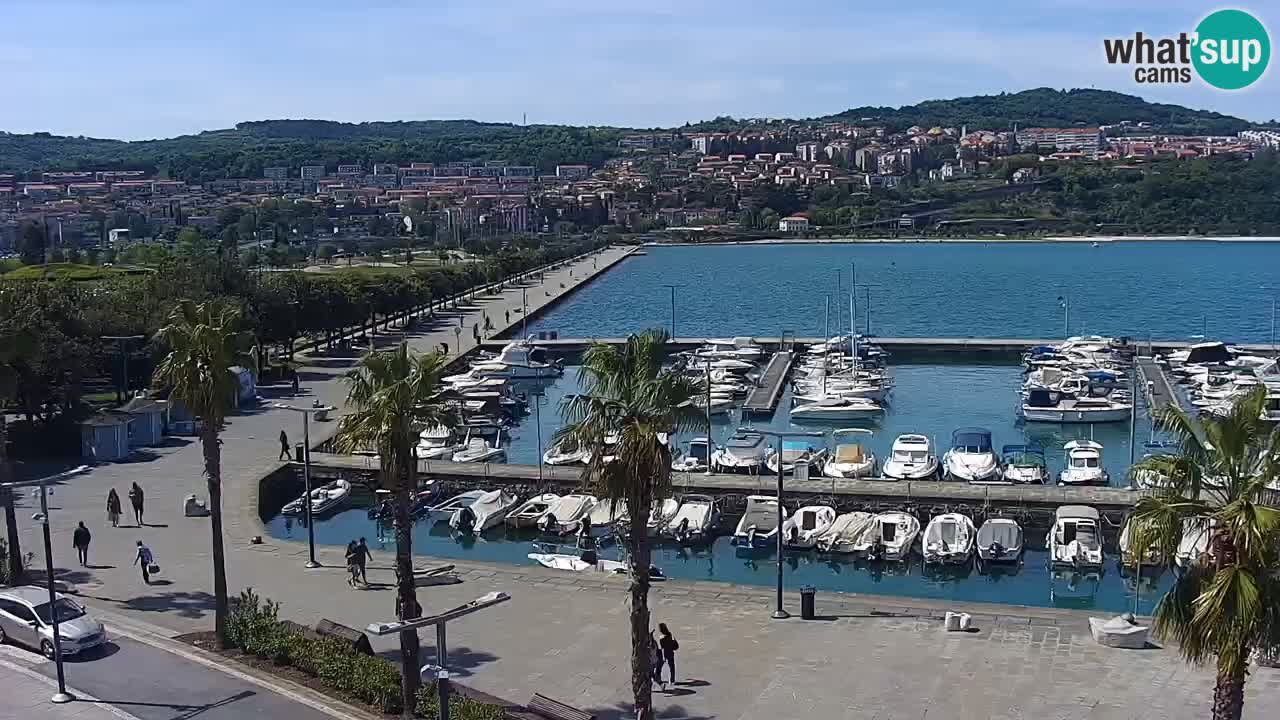 Webcam Koper – Panorama de la marina et de la promenade depuis le Grand Hotel Koper