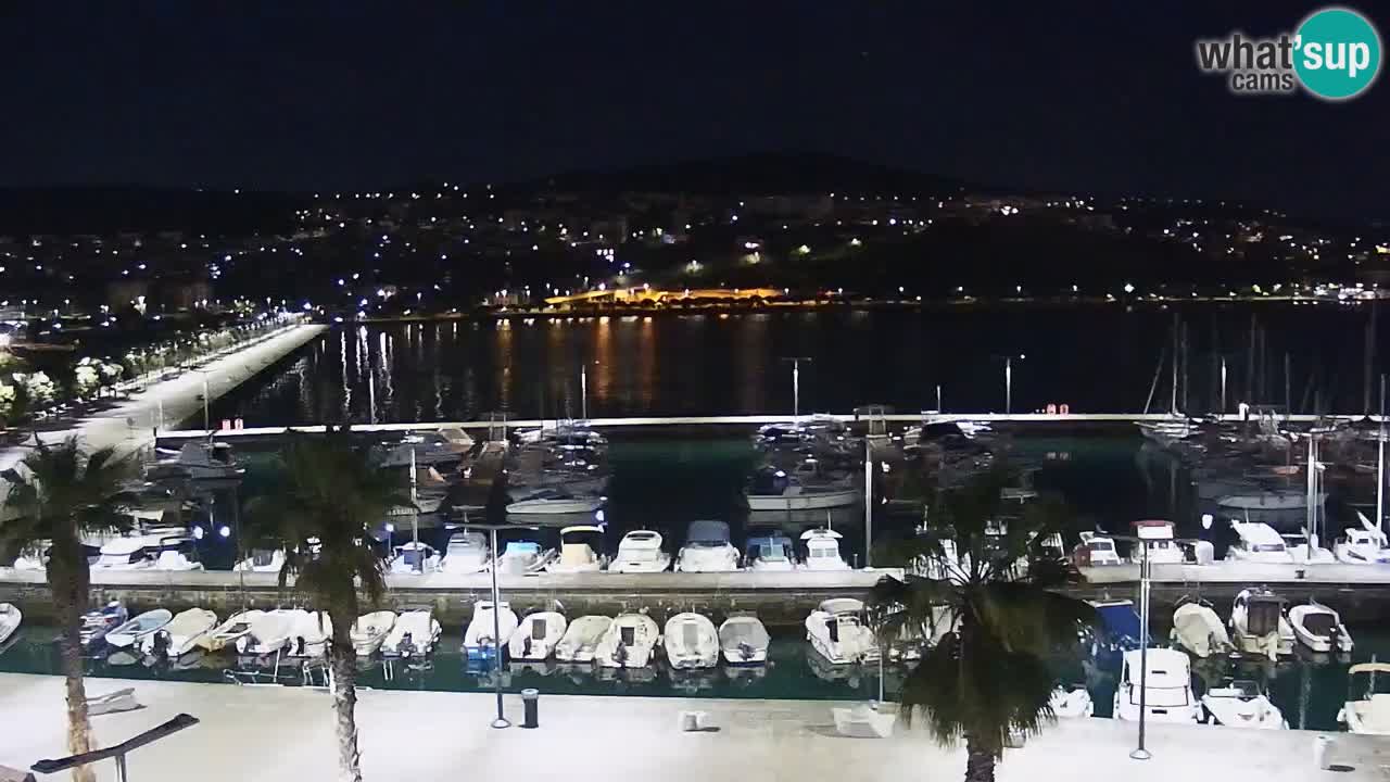 Webcam Koper – Panorama des Jachthafens und der Promenade vom Hotel Grand Koper