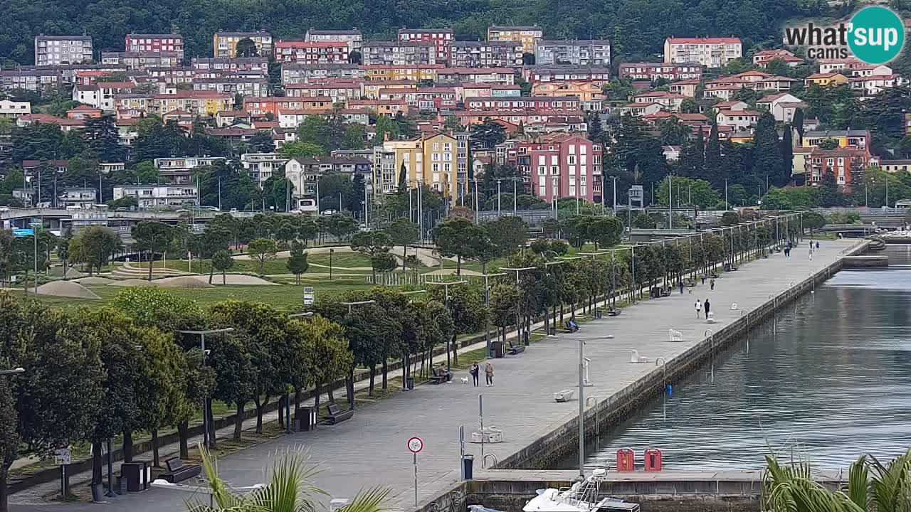 Webcam Koper – Panorama of the marina and promenade from the Grand Hotel Koper