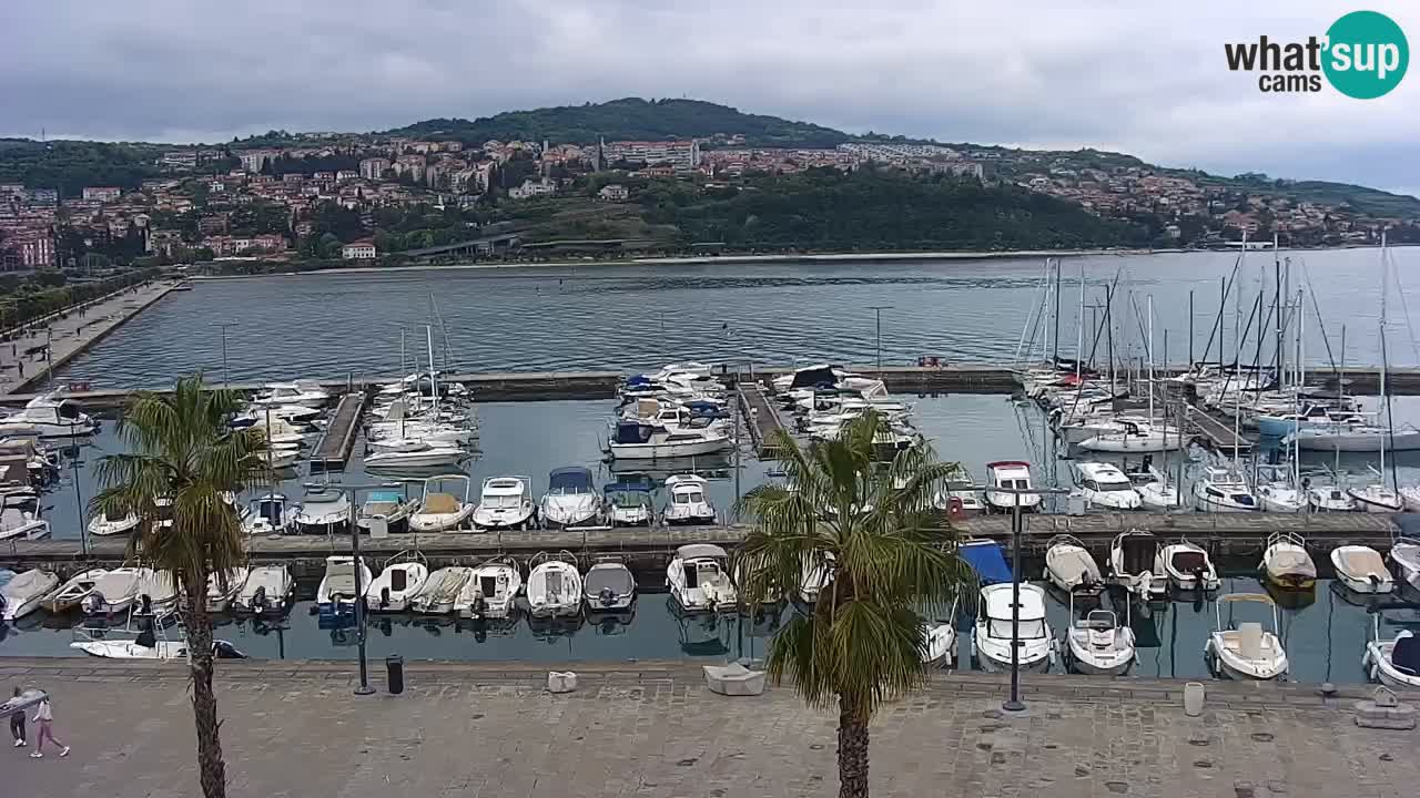 Webcam Koper – Panorama of the marina and promenade from the Grand Hotel Koper