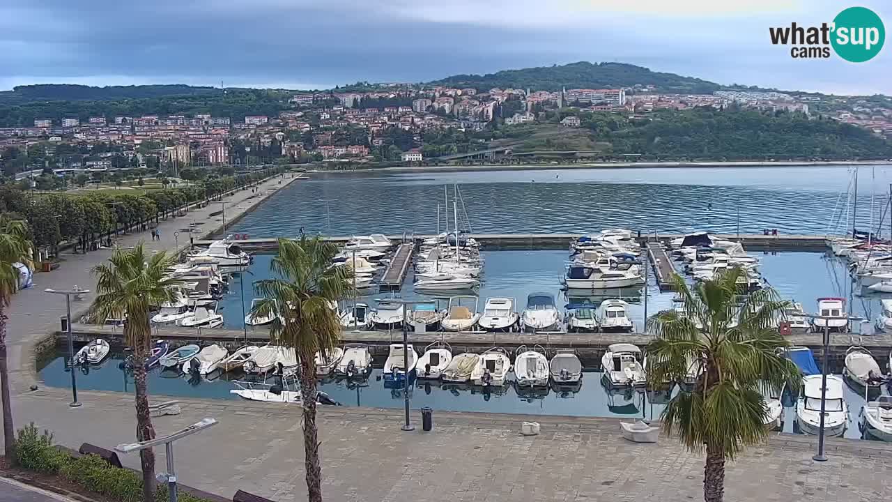 Webcam Koper – Panorama de la marina et de la promenade depuis le Grand Hotel Koper