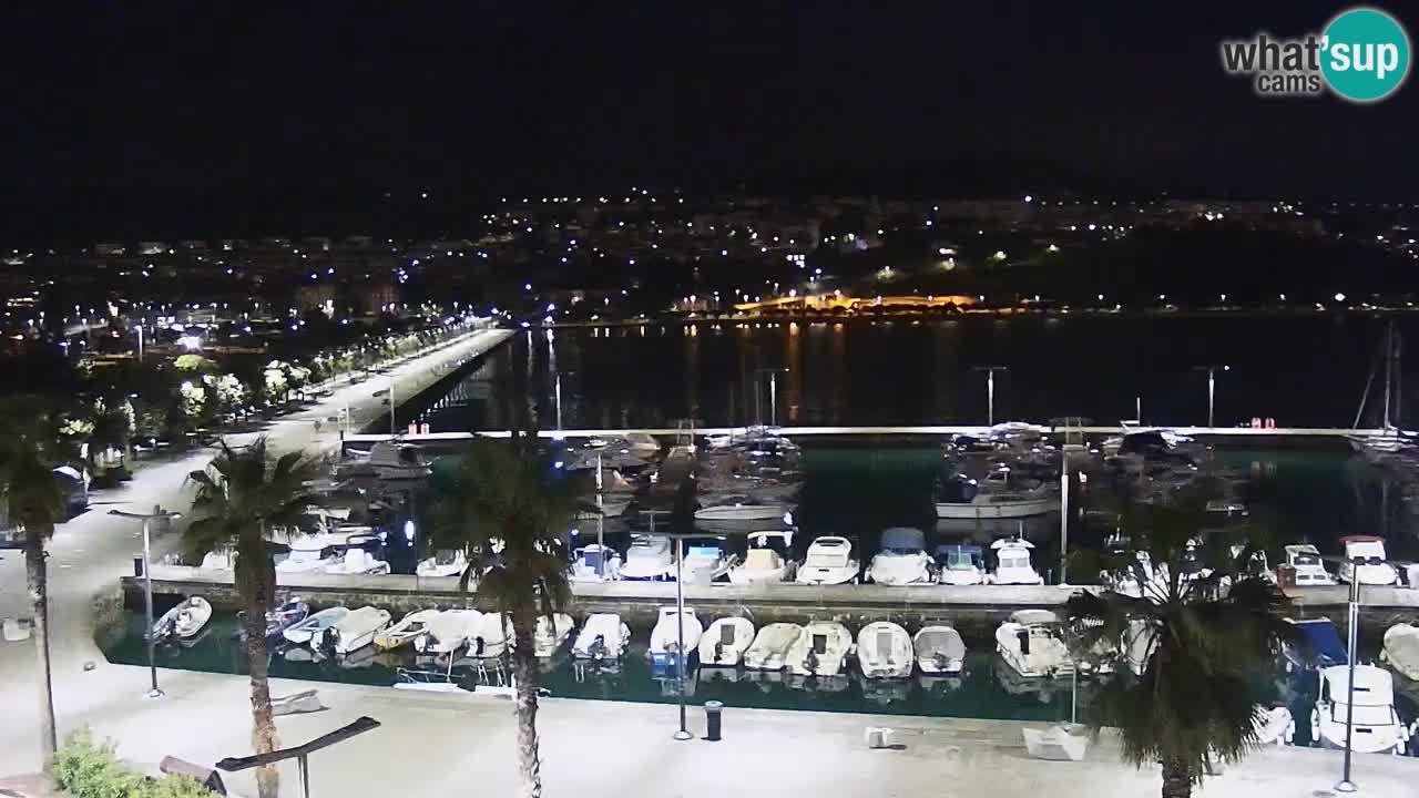 Webcam Koper – Panorama de la marina et de la promenade depuis le Grand Hotel Koper