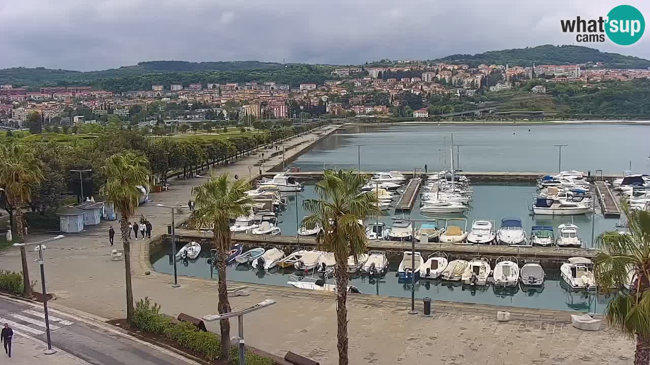 Webcam Koper – Panorama of the marina and promenade from the Grand Hotel Koper