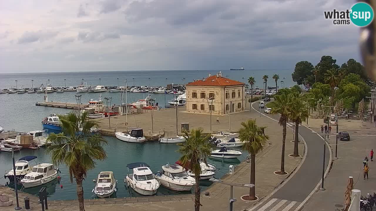 Webcam Koper – Panorama de la marina et de la promenade depuis le Grand Hotel Koper