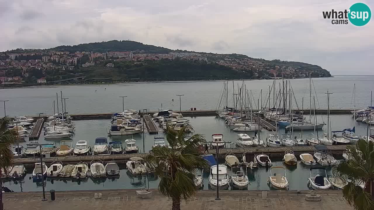 Webcam Koper – Panorama de la marina et de la promenade depuis le Grand Hotel Koper