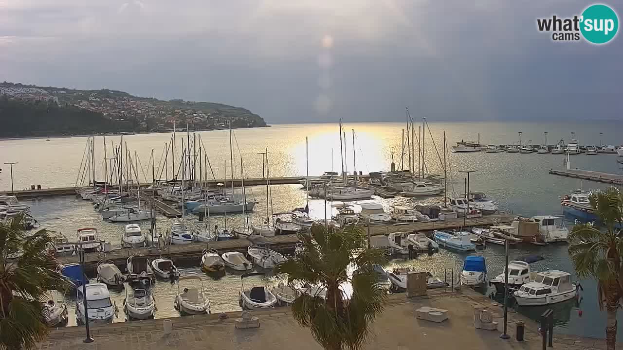 Webcam Koper – Panorama de la marina et de la promenade depuis le Grand Hotel Koper