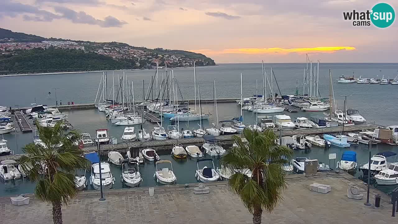 Webcam Koper – Panorama de la marina et de la promenade depuis le Grand Hotel Koper