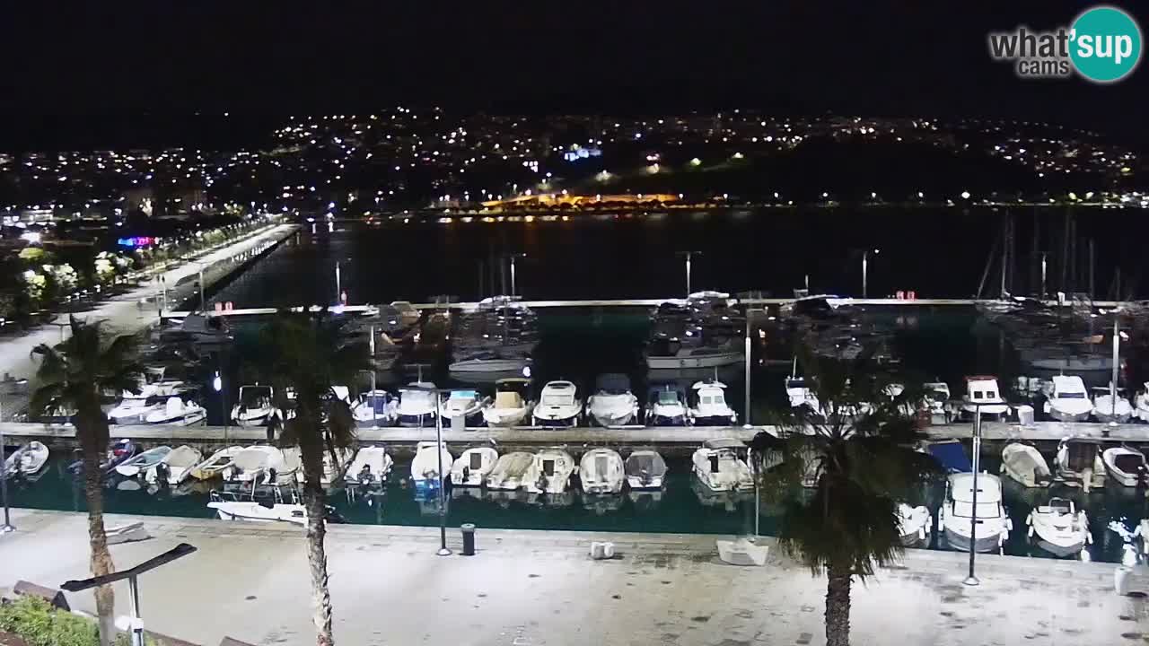 Webcam Koper – Panorama des Jachthafens und der Promenade vom Hotel Grand Koper
