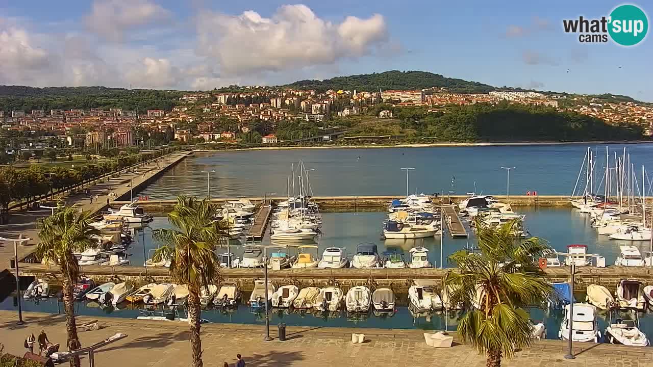 Webcam Koper – Panorama of the marina and promenade from the Grand Hotel Koper