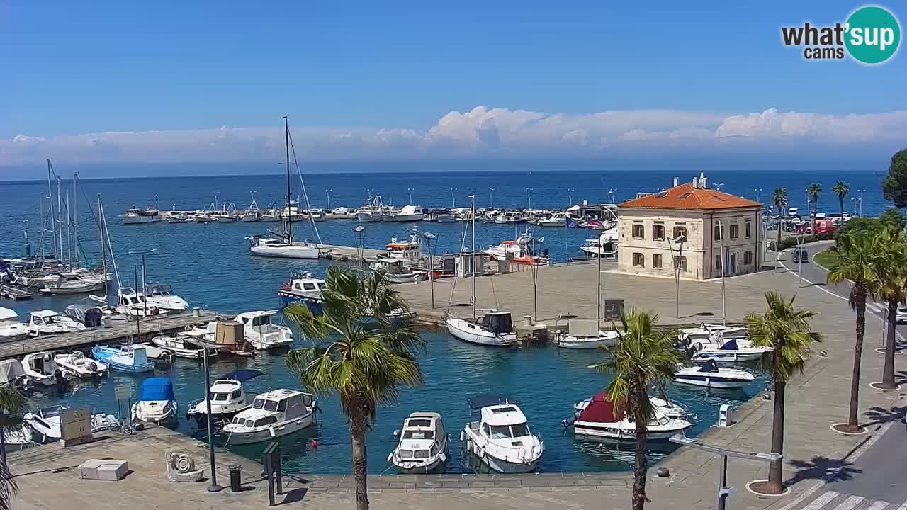 Webcam Koper – Panorama de la marina et de la promenade depuis le Grand Hotel Koper