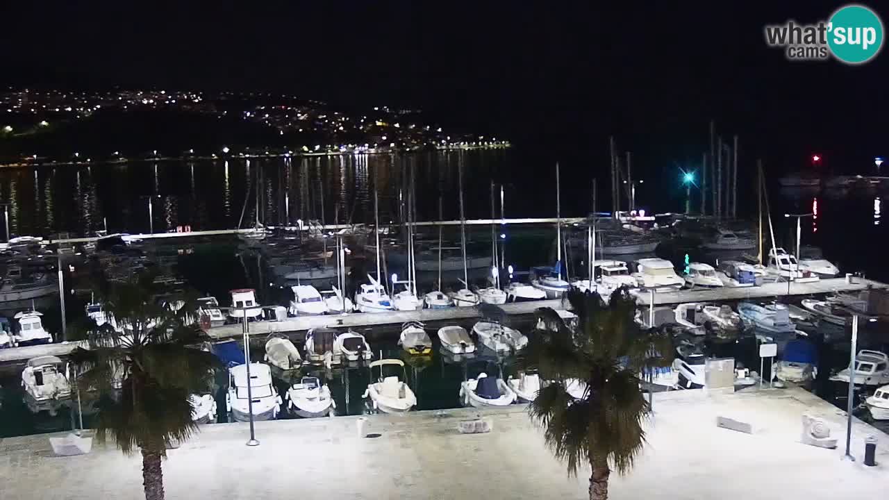 Webcam Koper – Panorama des Jachthafens und der Promenade vom Hotel Grand Koper