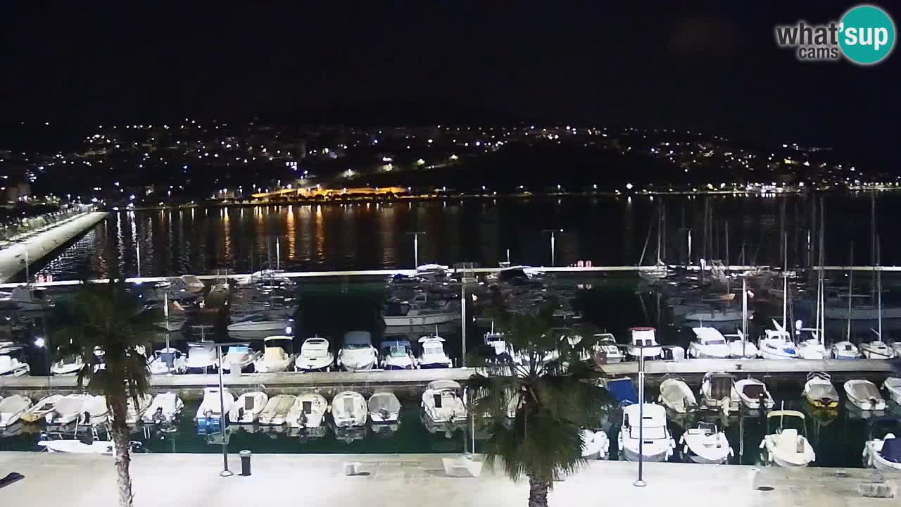 Webcam Koper – Panorama of the marina and promenade from the Grand Hotel Koper