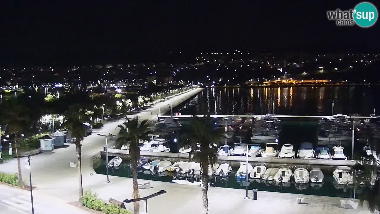 Webcam Koper – Panorama des Jachthafens und der Promenade vom Hotel Grand Koper