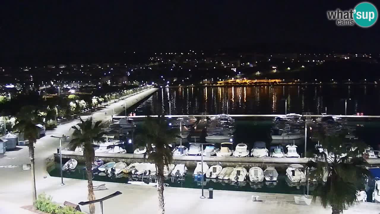 Webcam Koper – Panorama des Jachthafens und der Promenade vom Hotel Grand Koper