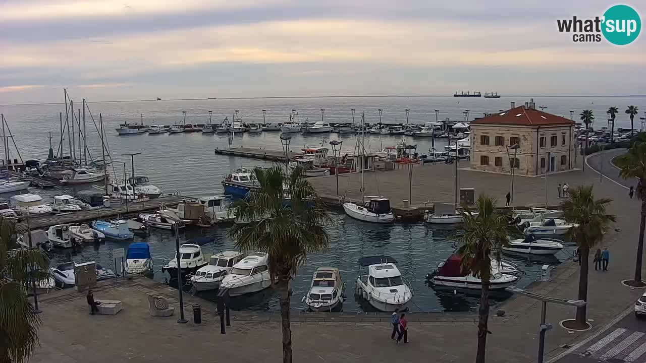 Webcam Koper – Panorama of the marina and promenade from the Grand Hotel Koper