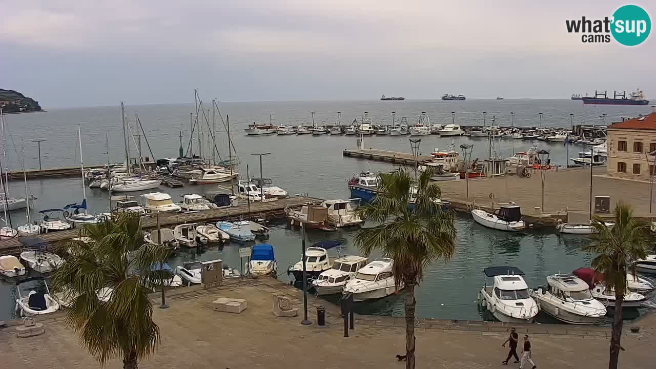 Webcam Koper – Panorama de la marina et de la promenade depuis le Grand Hotel Koper