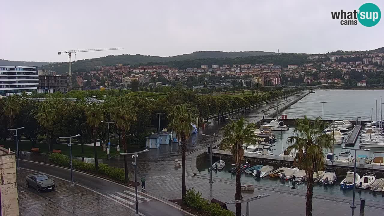 Webcam Koper – Panorama of the marina and promenade from the Grand Hotel Koper