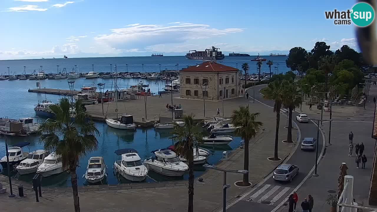 Camera en vivo Koper – puerto deportivo y paseo marítimo desde el Hotel Grand Koper