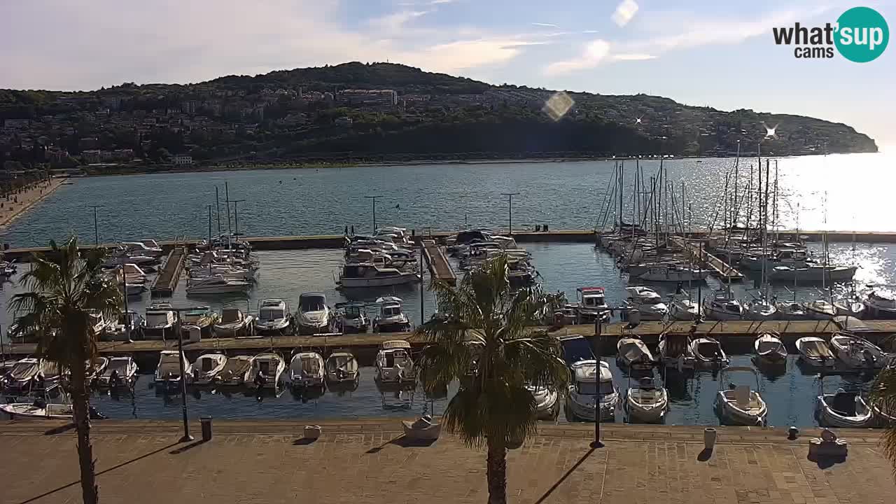 Webcam Koper – Panorama de la marina et de la promenade depuis le Grand Hotel Koper