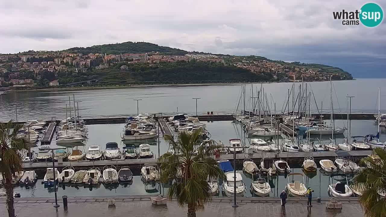 Webcam Koper – Panorama of the marina and promenade from the Grand Hotel Koper