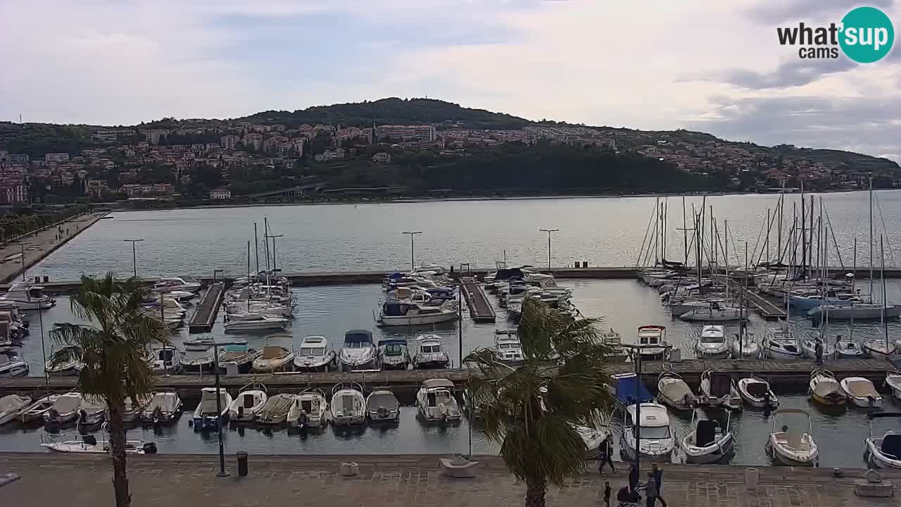 Webcam Koper – Panorama of the marina and promenade from the Grand Hotel Koper