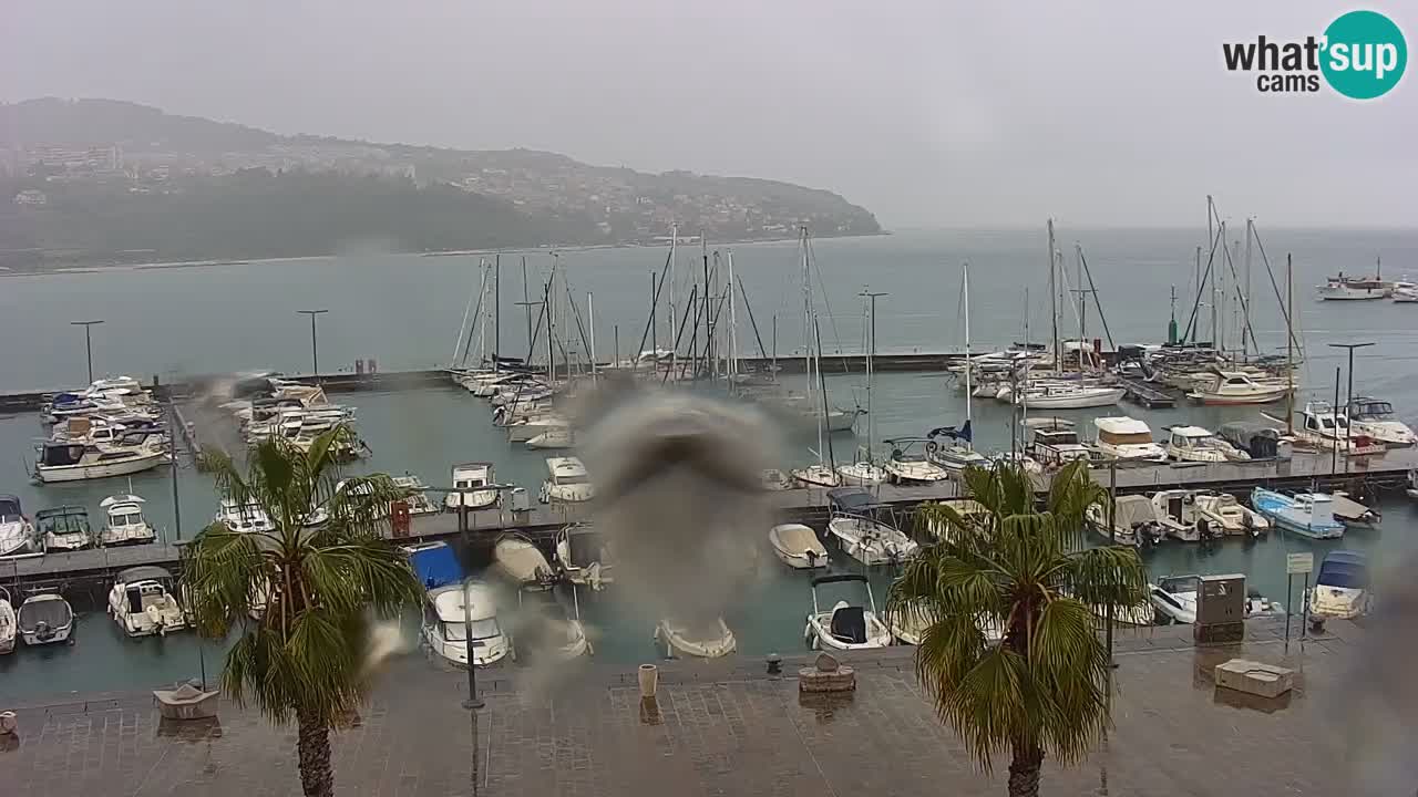 Webcam Koper – Panorama of the marina and promenade from the Grand Hotel Koper