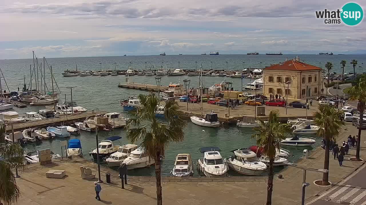 Camera en vivo Koper – puerto deportivo y paseo marítimo desde el Hotel Grand Koper