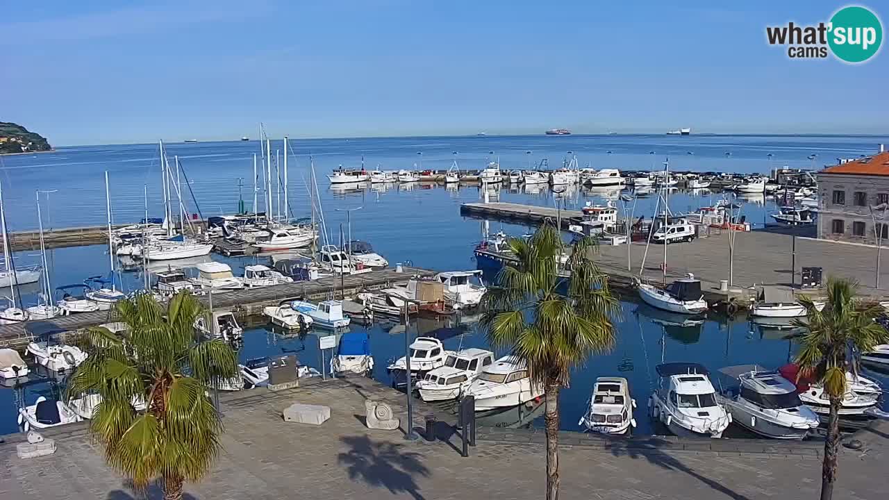 Webcam Koper – Panorama de la marina et de la promenade depuis le Grand Hotel Koper