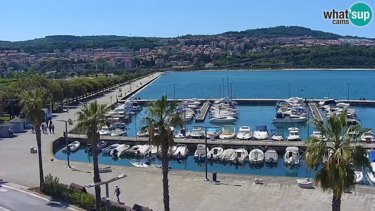 Webcam Koper – Panorama de la marina et de la promenade depuis le Grand Hotel Koper