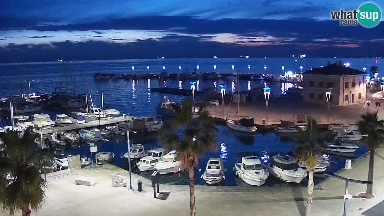 Camera en vivo Koper – puerto deportivo y paseo marítimo desde el Hotel Grand Koper