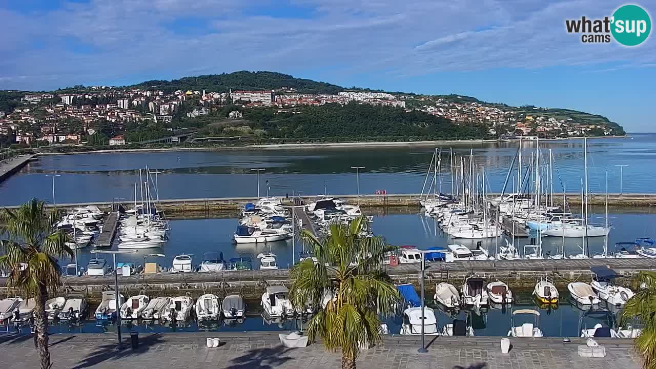 Camera en vivo Koper – puerto deportivo y paseo marítimo desde el Hotel Grand Koper