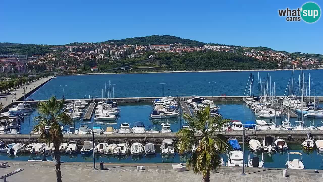 Webcam Koper – Panorama de la marina et de la promenade depuis le Grand Hotel Koper