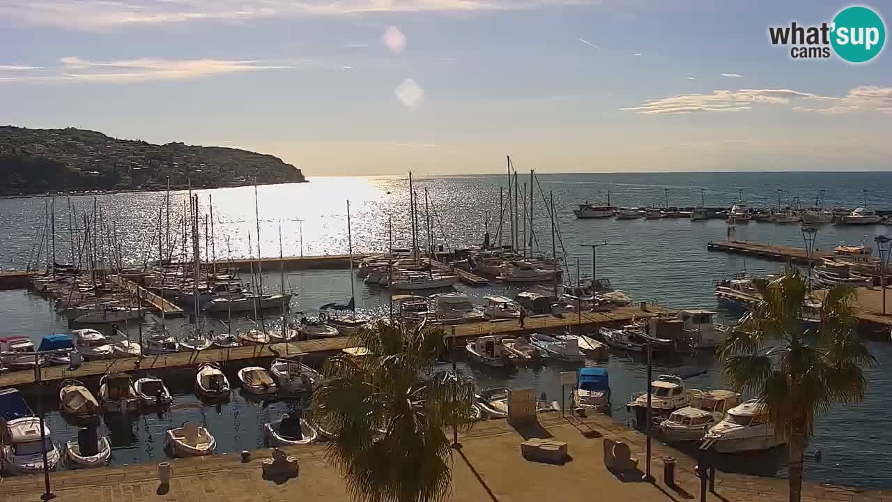 Webcam Koper – Panorama of the marina and promenade from the Grand Hotel Koper