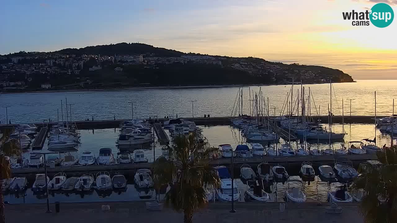 Camera en vivo Koper – puerto deportivo y paseo marítimo desde el Hotel Grand Koper
